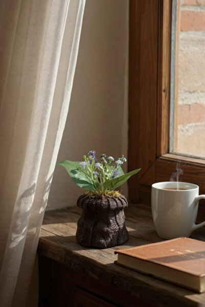 ardesta Vază mică cu model de tricotat cu flori artificiale |   Vază decorativă cu pulbere de piatră |   Ornament pentru masă de televizor