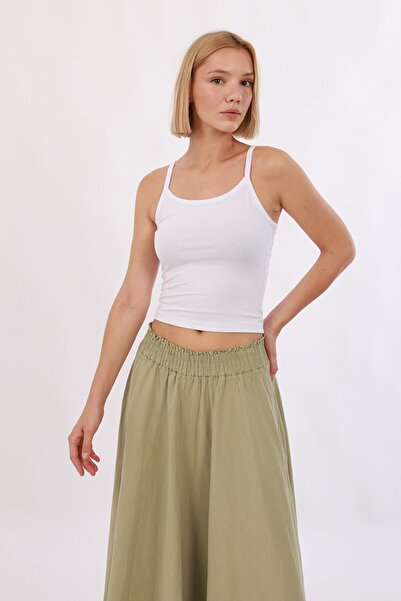 Yade Fashion Kadın Askılı Atlet – Beyaz
