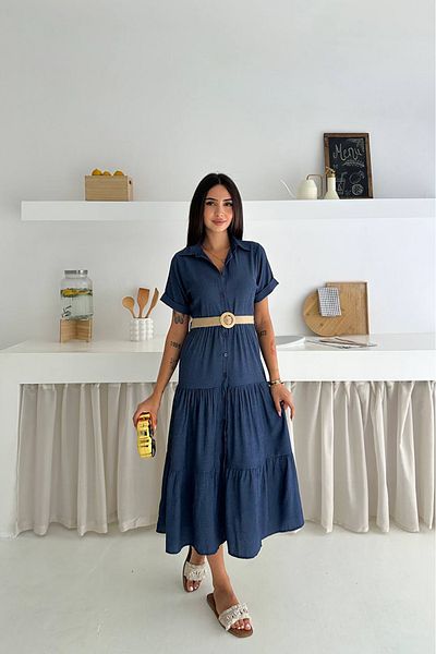 Neşeli Butik Women's Jeans Look Midi Length Dress Nbk065