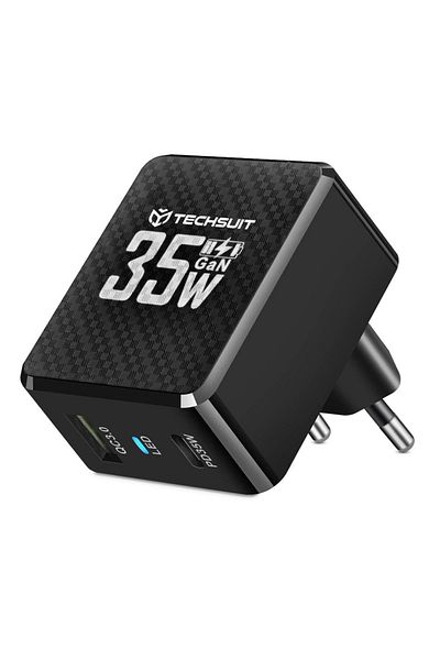 Techsuit Adaptor de alimentare GaN, USB, Tip-C, 35W - (CHPD173) - Negru