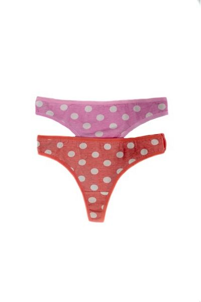 Deep Sleep Cotton thong panty set, with polka dots, universal size