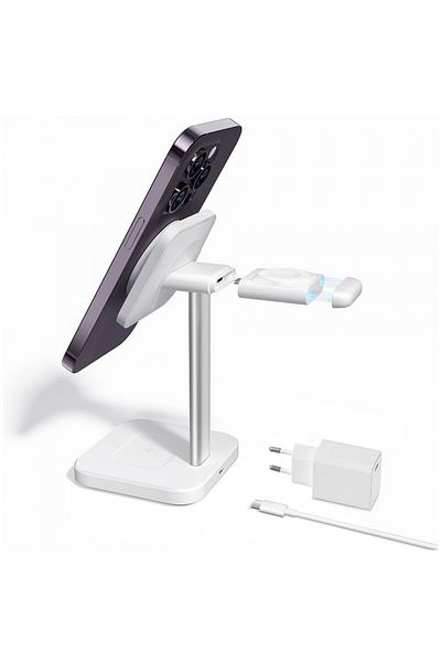 ESR MagSafe Charging Station for Apple with Portable Watch Charger - HaloLock - White