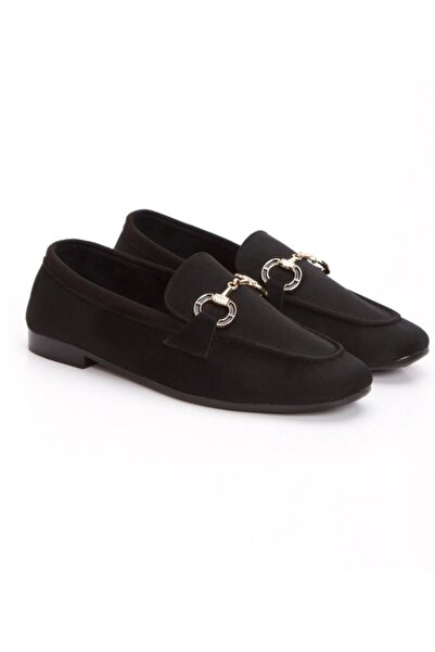 Furkan Tak Takıştır METAL TOKALI KADIN LOAFER AYAKKABI SÜET