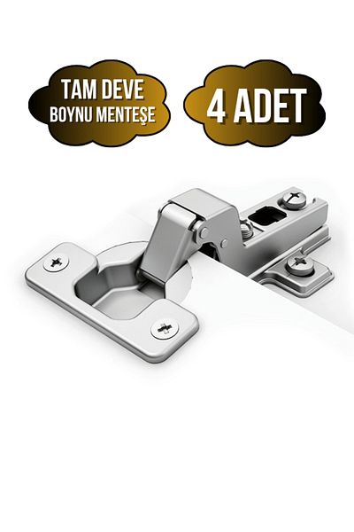 YENİLER Full Super Camel Cabinet Door Hinge Stone Hinge(Full Super Camel Hinge)(4 Pcs)