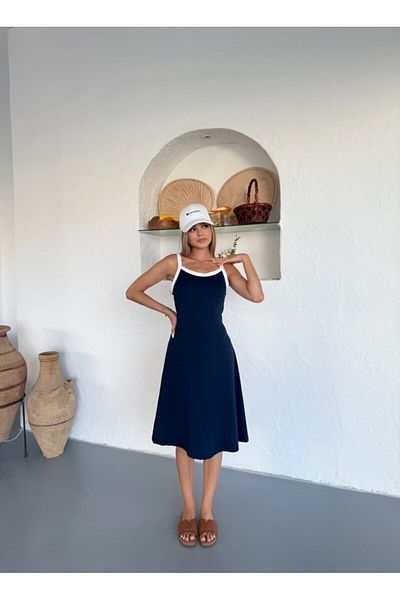 Bleu Petite Thin Strap Modal Fabric Women's Midi Dress