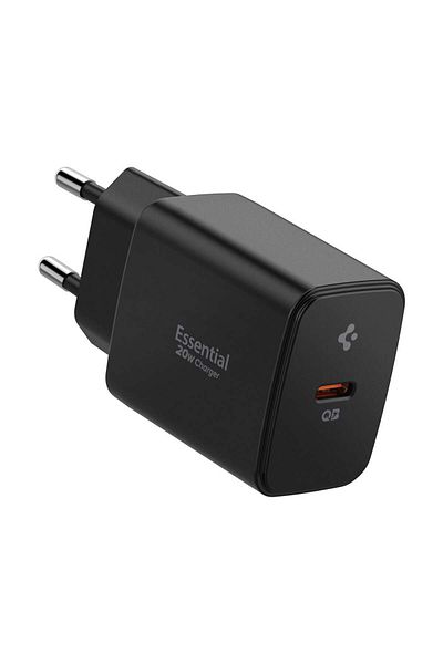 Spigen Încărcător de perete, 20W, Tip-C, GaN, încărcare rapidă - Essential (EE201EU) - Alb