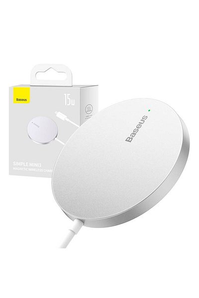 Baseus Magnetic Wireless Charger, 15W - (CCJJ040012) - Silver