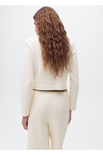 MANGO Woman Pamuklu cepli crop ceket