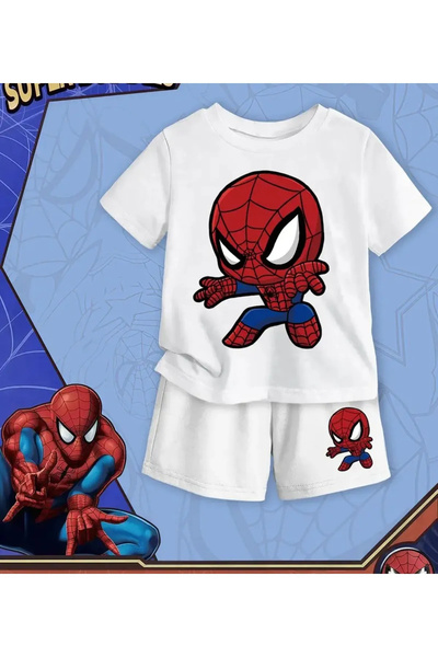 haha Boys Spiderman Printed T-Shirt - Shorts Set