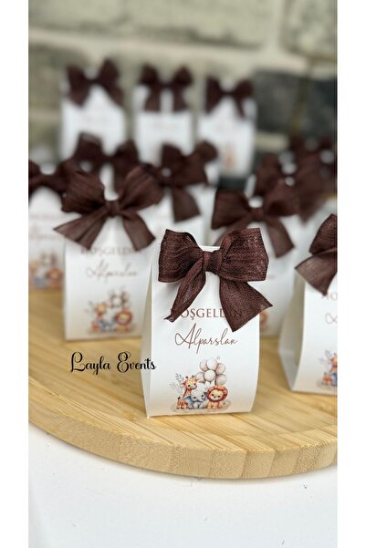 LAYLAEVENTS Safari Konsept Süslü Bubble Mum Hediyelik 25li