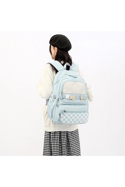 OricareFain School Backpack, NEVERMORE, Sweet Style, Water Resistant, 46 x 33 x 20 cm, Blue