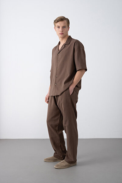 İLKCET MODA Oversize Button Detail Men's Shirt