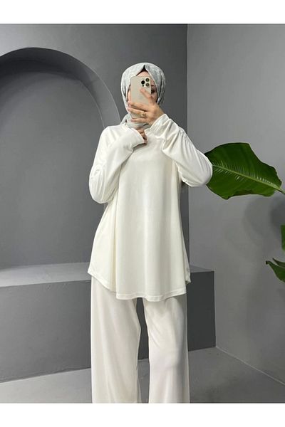 buHillco Round Neck Oval Cut Women's Trousers Tunic Set