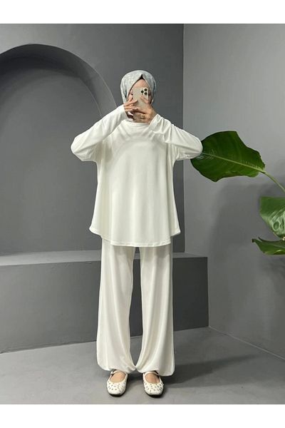 buHillco Round Neck Oval Cut Women's Trousers Tunic Set