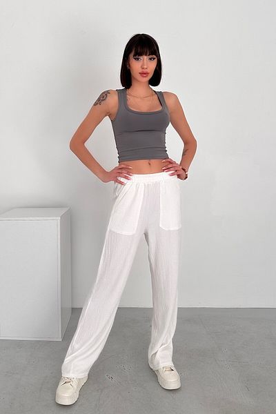 New Now Modal Fabric U-Necklace Thick Strap Back Closed Crop Body