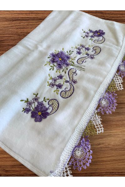 Dantelux Needlework Handcrafted Velvet 50 X90 cm Hand Towel Dowry Towel