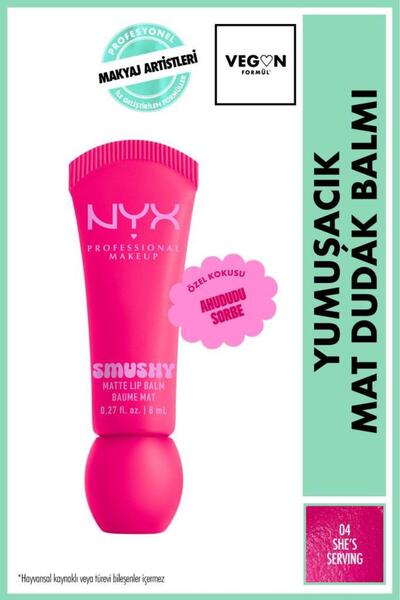 NYX Professional Makeup Smushy Yumuşacık Mat Dudak Balmı - 04 She's Serving