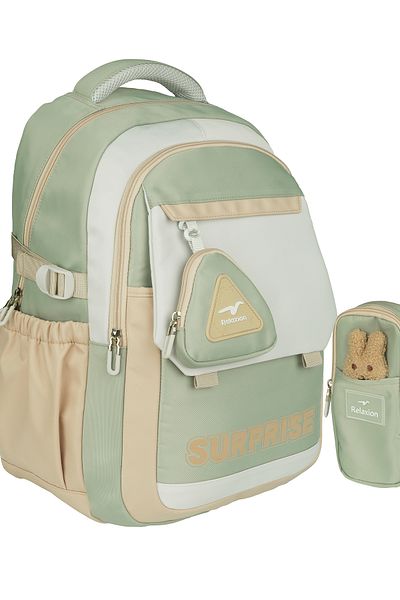 RKY SERENITY Relaxion Multi-Pocket Backpack with Pen Holder and Plush Accessories School Set