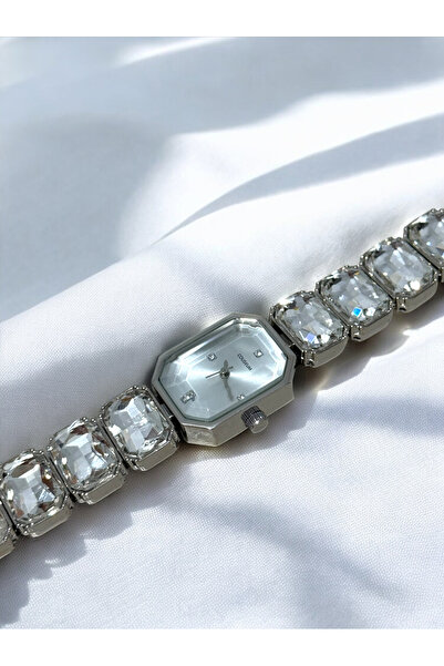 MAC CENTER ساعة يد نسائية مرصعة بالأحجار - ساعة نسائية - ساعة - مع عبوة هدية ...