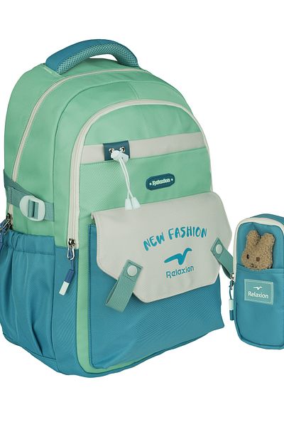 RKY SERENITY Relaxion Multi-Pocket Backpack with Pen Holder and Plush Accessories School Set
