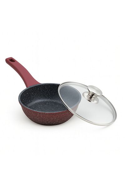 Blaumann Cerastone Frying Pan with Lid 24 cm 2.2L 3 Layers Ceramic Induction
