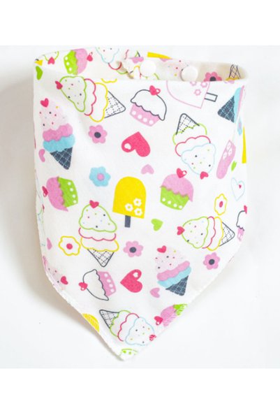 VERSAGO Set cu 7 bavete triunghiulare din bumbac, ®VERSAGO, tip esarfa, pentru hranire bebe . Multicolore