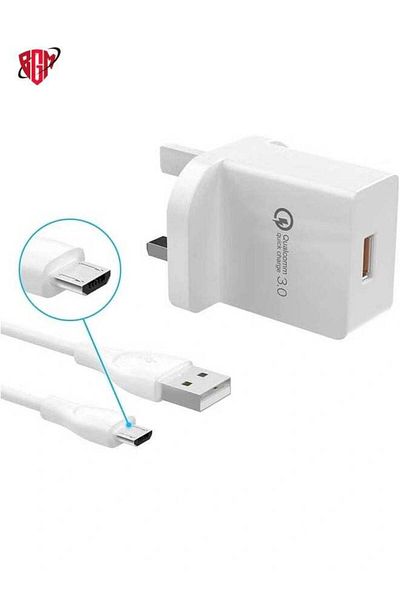 bgm USB Wall Charger, QC 3.0 20W Fast USB Travel Adapter with USB Cable