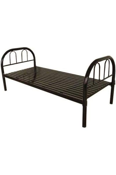 AWF AL WADI FURNITURE Stili Round Design Solid Metal Steel Base Single Bed Steel Bed L190 x W90 x H75 cm