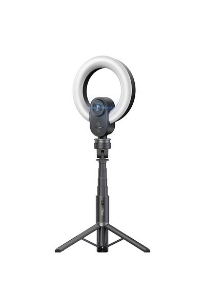 Promate VistaCam 2K Ultra HD Webcam with 5.5" Ring Light, Auto Focus, Dual Microphones