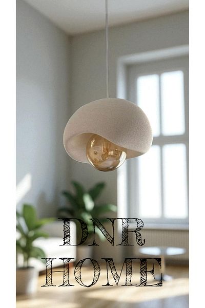 DNRYSL Minimalist Decorative Sand Textured Concrete Look Design Pendant Lamp Chandelier (Rustic Bulb Gift)