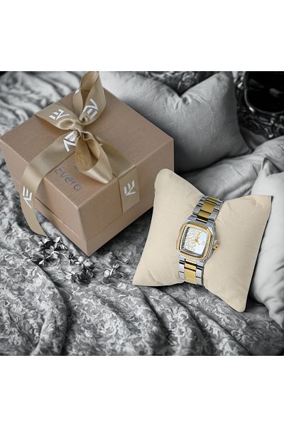 Everon Evero Women's Elegant Double Dial Diamond Watch with Crystal Accent