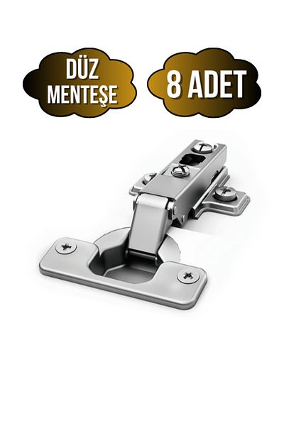 SAMET Flat Cabinet Door Hinge Stone Hinge (Flat Hinge) (8 Pcs)