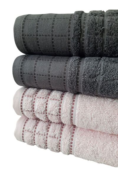 Özdilek Graph Towel 4 Pieces - Anthracite Pink