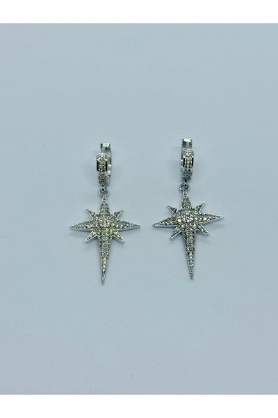 TUAN AKSESUAR Zirkon Taşlı Vip Kutup Yıldızı Küpe