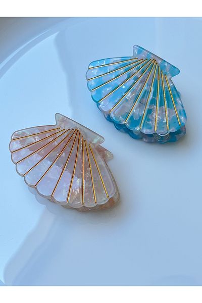 Twinssis Accessories 2-Piece Seashell Oyster Latch Buckle