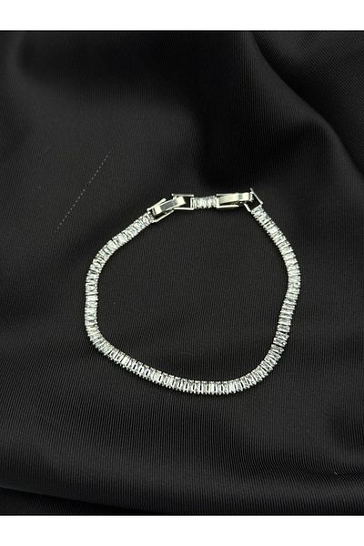 Unzilee Zircon Baguette Stone Water Way Bracelet with Non-Fade Coating