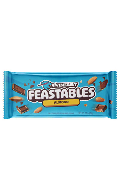 Mrbeast Feastables Almond 60 g – Bütün Badem Parçacıklı Sütlü Çikolata