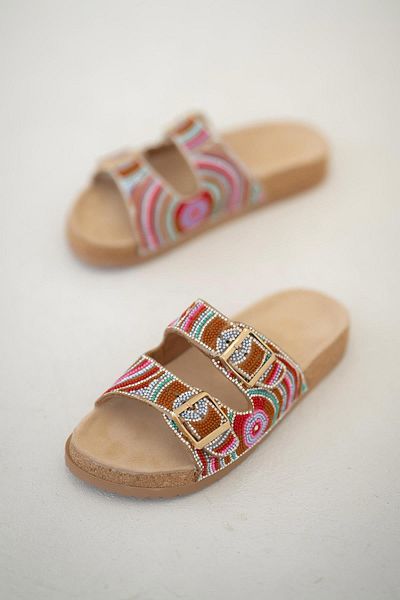 Parponi Lesya Stone Buckle Women's Slippers Brown