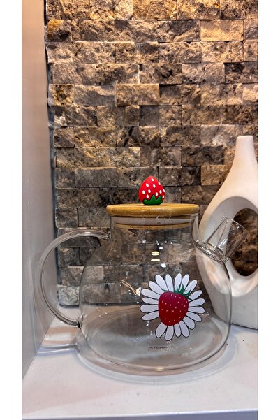 ARİN MODA ARİN HOMTEKSDEN BAMBU KAPAKLI ÇİLEK MOTİFLİ ISIYA DAYANIKLI DEMLEME...