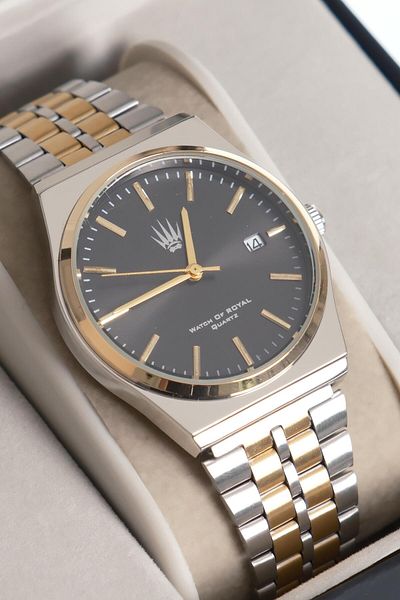 WATCHOFROYAL Virtus Classic Time Silver Gold Black Wristwatch