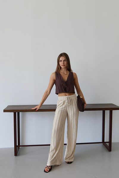 Jeevee Tasseled Fabric Relaxed Cut Summer Trousers