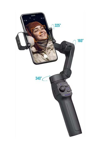 porodo 3-Axis Gimbal with Stabilizer Magnetic Fill Light