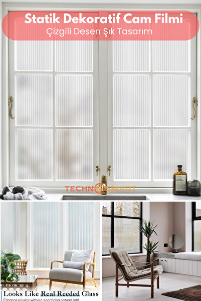 TechnoSmart Statik Cam Filmi 60x100 cm – Güneş Koruma & Gizlilik