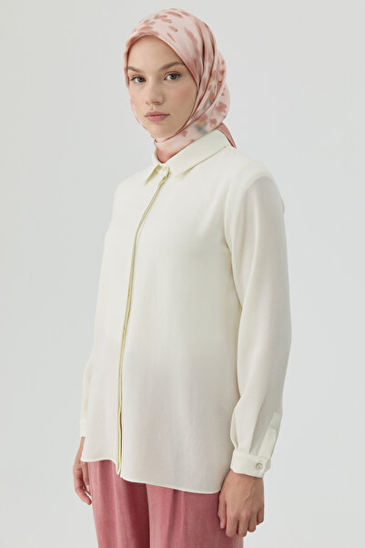 Tuğba Gizli Patlı Gömlek - Ekru