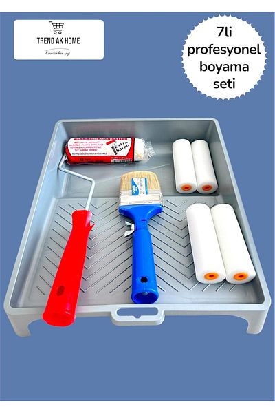 OSKAR FIRÇA 7 Professional Painter Set Roller 4 Sponge Roller Nozzle Paint Pan