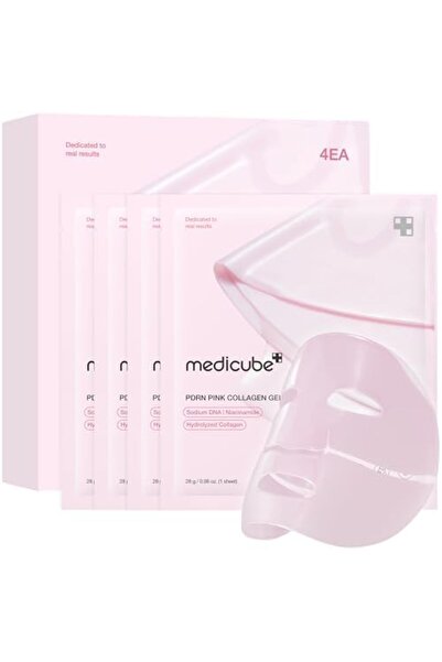 Medicube قناع هلام الكولاجين الوردي من Salmon DNA PDRN | قناع ليلي لبشرة متوهجة بإشراقة زجاجية - 4EA