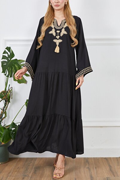 MORESUN Wide Fit Embroidered Viscose Dress