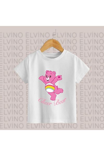 Elvino Tricouri pentru fete/băieți din bumbac cu decolteu rotund cu imprimeu Care Bears