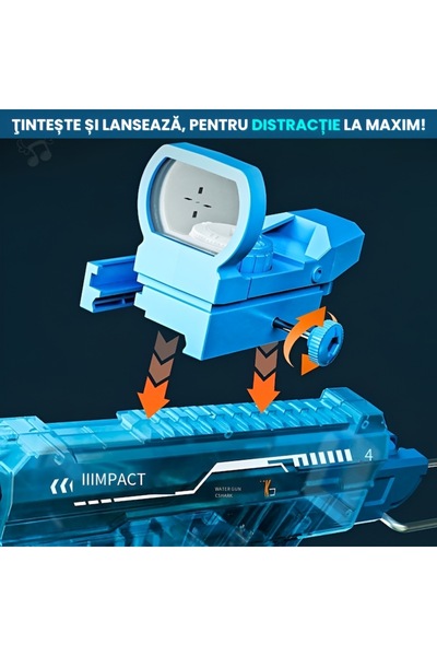 Juls Electric Water Toy for Kids 2025 POOD UZI Automatic – Continuous Fire, Powerful Jet, LED, Blue