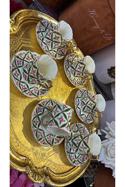 Handmade Esterhomedecor 6 Personality Hand Painting Porcelain Coffee Cup Set